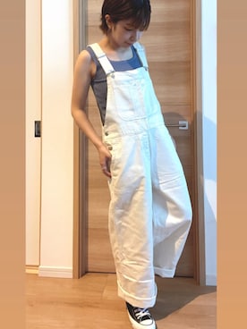 「RAGEBLUE（レイジブルー）のアイテム（オールインワン・サロペット）」を使った、こままこ。さん（レディース・158cm）の夏コーディネート