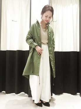 「A part by（アパートバイ）のアイテム（モッズコート）」を使った、maruさん（レディース・156cm）の冬コーディネート