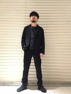 「JOURNAL STANDARD relume（ジャーナルスタンダード　レリューム）のTEC WOOL ウォッシャブル セットアップ#（テーラードジャケット、ブラック系）」を使った、tsさん（メンズ・168cm）の秋コーディネート