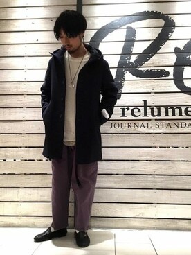 「JOURNAL STANDARD relume（ジャーナルスタンダード　レリューム）のアイテム（ダッフルコート）」を使った、tsさん（メンズ・168cm）の冬コーディネート