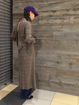 「BEAUTY&YOUTH UNITED ARROWS（ビューティーアンドユースユナイテッドアローズ）の＜BAYSIDE＞ツイル キャップ ¨（キャップ、パープル系）」を使った、Tomomi Okudaさん（レディース・161cm）の秋コーディネート