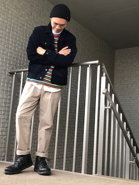「アイテム（ブルゾン）」を使った、オカツヨシです。さん（メンズ・171cm・30代）の冬コーディネート