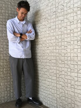 「Johnbull Private labo（ジョンブルプライベートラボ）のアイテム（スラックス）」を使った、オカツヨシです。さん（メンズ・171cm）の夏コーディネート