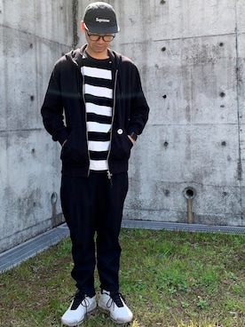 「Johnbull Private labo（ジョンブルプライベートラボ）のアイテム（スラックス）」を使った、オカツヨシです。さん（メンズ・171cm）の春コーディネート