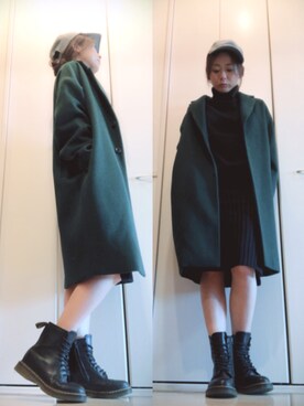 「マーチン」｜「アイテム（チェスターコート）」を使った、napsさん（レディース・155cm）の秋コーディネート
