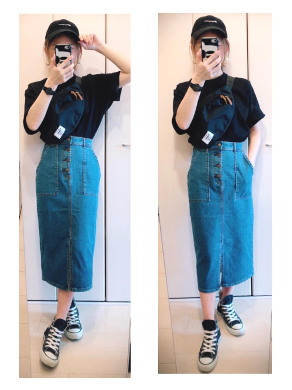 3点【新品】Tシャツ　綿100　ジーユー コットン　デニムスカート ジーユー GU公式 | デニムロングシャツ(長袖)+E