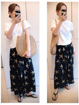 Coca Coca コカ の ヒトデ柄ノースリーブワンピース ワンピース Wear