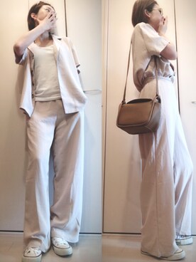 「CONVERSE（コンバース）のALL STAR HI（スニーカー）」を使った、napsさん（レディース・155cm）の春コーディネート