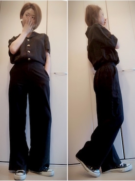 「CONVERSE（コンバース）のALL STAR HI（スニーカー）」を使った、napsさん（レディース・155cm）の春コーディネート