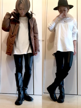 「ブラウンコーデ」｜「アイテム（マウンテンパーカー）」を使った、napsさん（レディース・155cm）の秋コーディネート