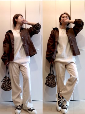 「A.M.S.（エーエムエス）のアイテム（バッグ）」を使った、napsさん（レディース・155cm）の秋コーディネート