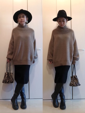 「A.M.S.（エーエムエス）のアイテム（バッグ）」を使った、napsさん（レディース・155cm）の秋コーディネート