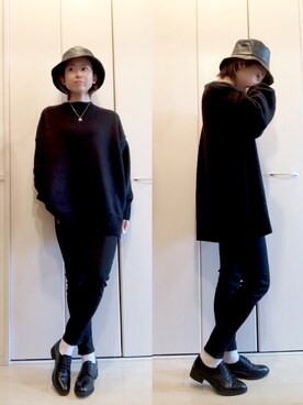 「apres jour mignon（アプレジュールミニョン）のアイテム（帽子）」を使った、napsさん（レディース・155cm）の冬コーディネート