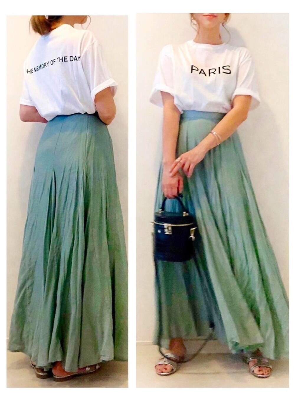 ホワイト系のTシャツ/カットソー、ホワイト系のTシャツ/カットソーを着用したレディースの夏コーディネートの1枚目の写真