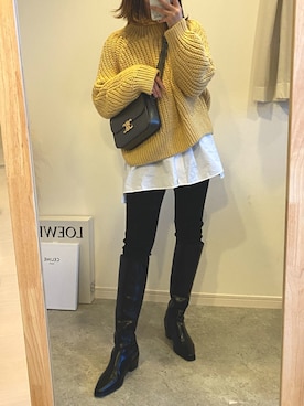 「ZAKKA-BOX（ザッカボックス）のアイテム（ブーツ）」を使った、cocoさん（レディース・162cm）の冬コーディネート