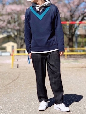 「平成最後のWEARISTAセンバツ」｜「アイテム（スラックス）」を使った、skさん（メンズ・173cm）の春コーディネート