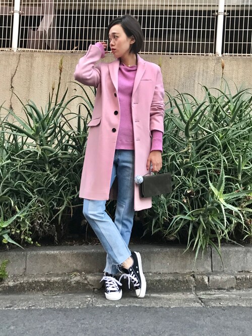 Moeka Shimizu Adam Et Rope アトレ恵比寿 Adam Et Rope のチェスターコートを使ったコーディネート Wear