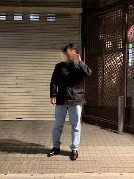 「Levis」｜「アイテム（ミリタリージャケット）」を使った、zukkaさん（メンズ・163cm）の夏コーディネート