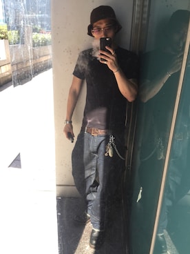 「CLUCT（クラクト）のアイテム（帽子）」を使った、Ghetto Crookさん（メンズ・175cm）の冬コーディネート