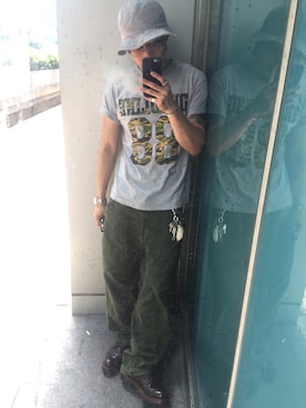 「DEADLINE（デッドライン）のアイテム」を使った、Ghetto Crookさん（メンズ・175cm）の春コーディネート