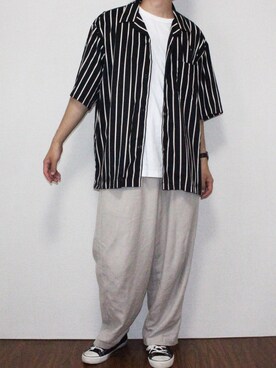 「アイテム（腕時計、ブラウン系）」を使った、iDさん（メンズ・175cm）の夏コーディネート