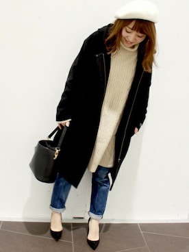 「LIMITLESS LUXURY」｜「アイテム（パンツ）」を使った、MIHOさん（レディース・154cm）の冬コーディネート