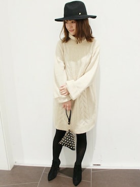 「LIMITLESS LUXURY」｜「アイテム（ワンピース/ドレス）」を使った、MIHOさん（レディース・154cm）の冬コーディネート
