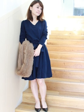 「LIMITLESS LUXURY」｜「アイテム（ワンピース/ドレス）」を使った、MIHOさん（レディース・156cm）の冬コーディネート