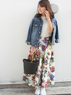 「LIMITLESS LUXURY」｜「アイテム（デニムジャケット）」を使った、MIHOさん（レディース・156cm）の春コーディネート