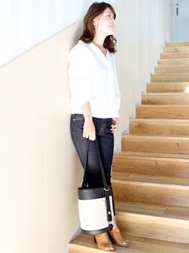 「LIMITLESS LUXURY」｜「アイテム（パンツ）」を使った、MIHOさん（レディース・156cm）の春コーディネート