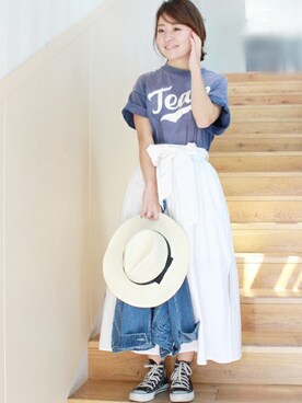 「LIMITLESS LUXURY」｜「アイテム（デニムジャケット）」を使った、MIHOさん（レディース・156cm）の春コーディネート