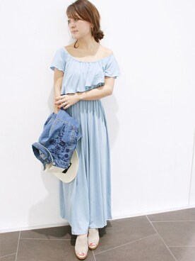 「LIMITLESS LUXURY」｜「アイテム（デニムジャケット）」を使った、MIHOさん（レディース・156cm）の春コーディネート