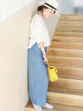 「LIMITLESS LUXURY」｜「アイテム（パンツ）」を使った、MIHOさん（レディース・156cm）の春コーディネート