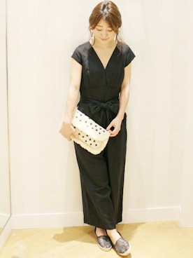 「カシュクール」｜「アイテム（つなぎ/オールインワン）」を使った、MIHOさん（レディース・156cm）の夏コーディネート