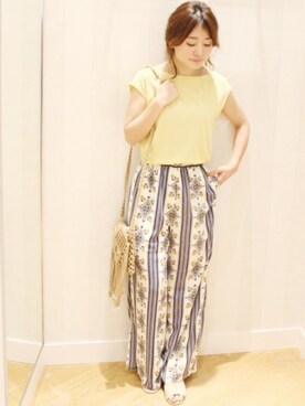 「LIMITLESS LUXURY」｜「アイテム（パンツ）」を使った、MIHOさん（レディース・156cm）の夏コーディネート