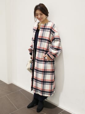 「袖ボリューム」｜「アイテム（その他アウター）」を使った、MIHOさん（レディース・156cm）の冬コーディネート