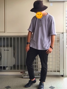 「M（エム）のアイテム（帽子）」を使った、Shunさん（メンズ・178cm）の夏コーディネート
