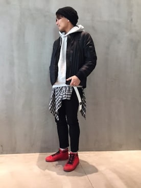 「TATRAS（タトラス）のアイテム（ブルゾン）」を使った、ONISHIさん（メンズ・171cm）の春コーディネート