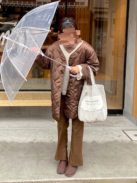 「kastane_ootd」｜「アイテム（その他アウター）」を使った、emoさん（レディース・167cm）の冬コーディネート