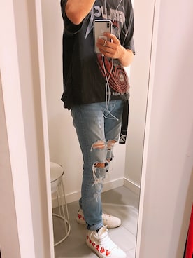 「Y-3（ワイスリー）のアイテム（アクセサリー）」を使った、xMilltyyyさん（メンズ・168cm）の春コーディネート