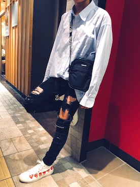 「Y-3（ワイスリー）のアイテム（アクセサリー）」を使った、xMilltyyyさん（メンズ・168cm）の夏コーディネート