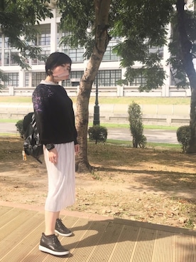 「Iラインスカート」｜「アイテム（その他）」を使った、Miaさん（レディース・152cm）の秋コーディネート