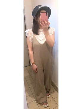「Ifuru（イフル）のアイテム（オールインワン・サロペット）」を使った、はるし ☽∘さん（レディース・152cm）の夏コーディネート