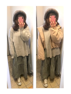 「apres jour（アプレジュール）のアイテム（マウンテンパーカー）」を使った、はるし ☽∘さん（レディース・152cm）の冬コーディネート