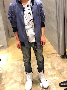 「semantic design（セマンティックデザイン）のアイテム（スニーカー）」を使った、ToMoYaさん（メンズ・166cm）の夏コーディネート