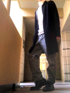 「semantic design（セマンティックデザイン）のアイテム（カーディガン/ボレロ）」を使った、ToMoYaさん（メンズ・166cm）の秋コーディネート