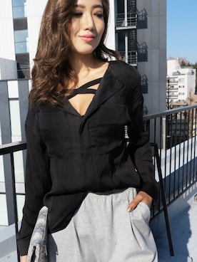 「EGOIST（エゴイスト）のアイテム」を使った、RIKOさん（レディース・162cm）の冬コーディネート