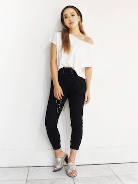 「EGOIST（エゴイスト）のアイテム」を使った、RIKOさん（レディース・157cm）の夏コーディネート