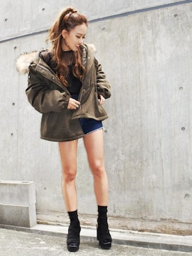 「EGOIST（エゴイスト）のアイテム」を使った、RIKOさん（レディース・157cm）の秋コーディネート