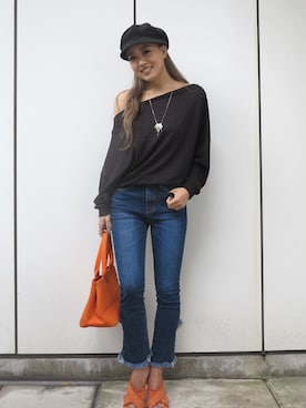 「EGOIST（エゴイスト）のアイテム」を使った、RIKOさん（レディース・157cm）の春コーディネート